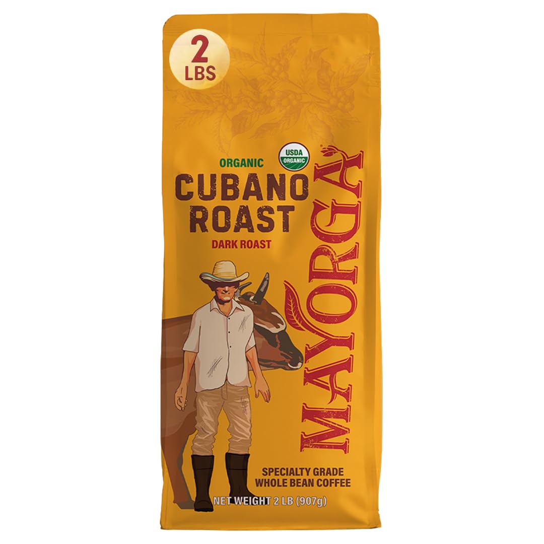 Mayorga Cafe Cubano roast whole beans offer bold aroma for a rich morning ritual.