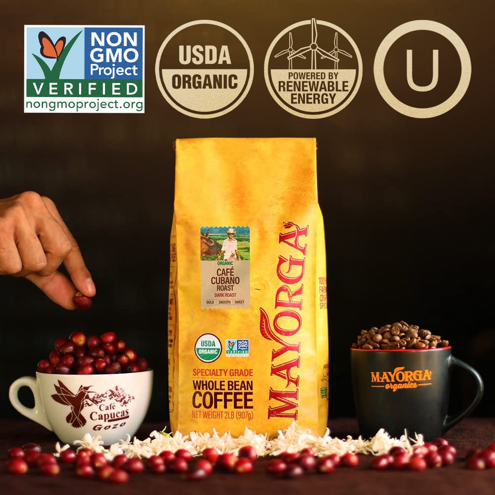 Mayorga Cubano Roast organic label and sustainable farming certifications