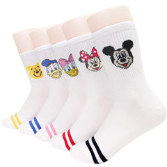 Mayyatt Animation Character Women Crew Socks pack front view, soft cotton blend for daily comfort.