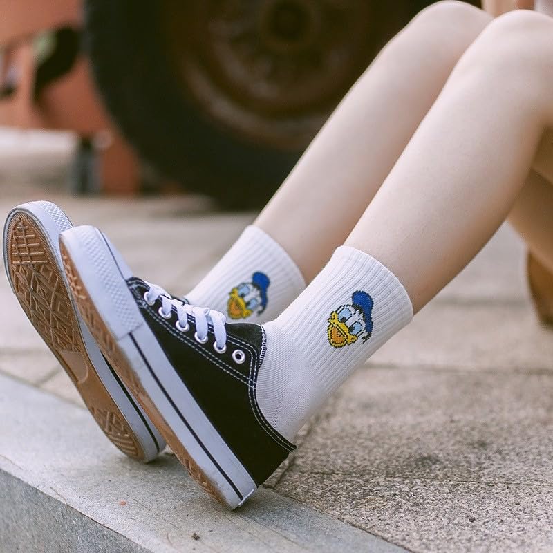 Mayyatt Animation Character Women Crew Socks side view, lightweight design for everyday wear.