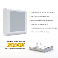 MAZ-TEK night light showing brightness slider for warm white illumination control