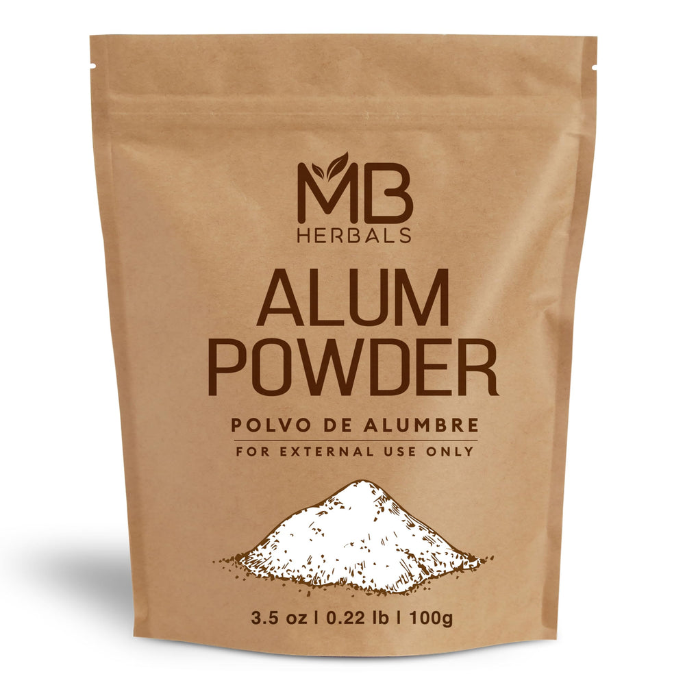 MB Herbals Alum Powder bottle for external use and deodorant applications