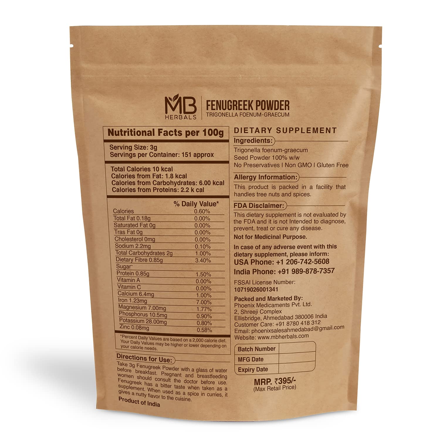 MB Herbals fenugreek powder jar closeup highlighting premium organic seeds for spice blends.