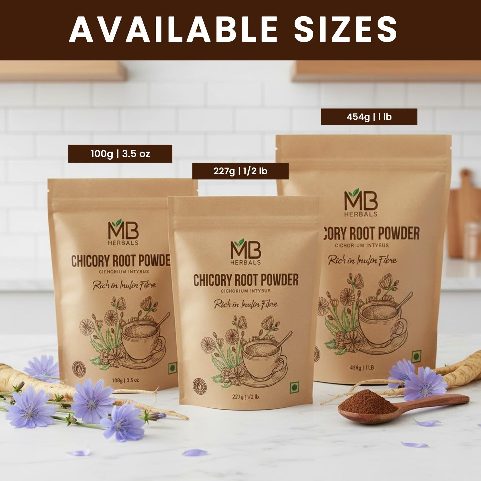MB Herbals 227G pack close-up for convenient storage