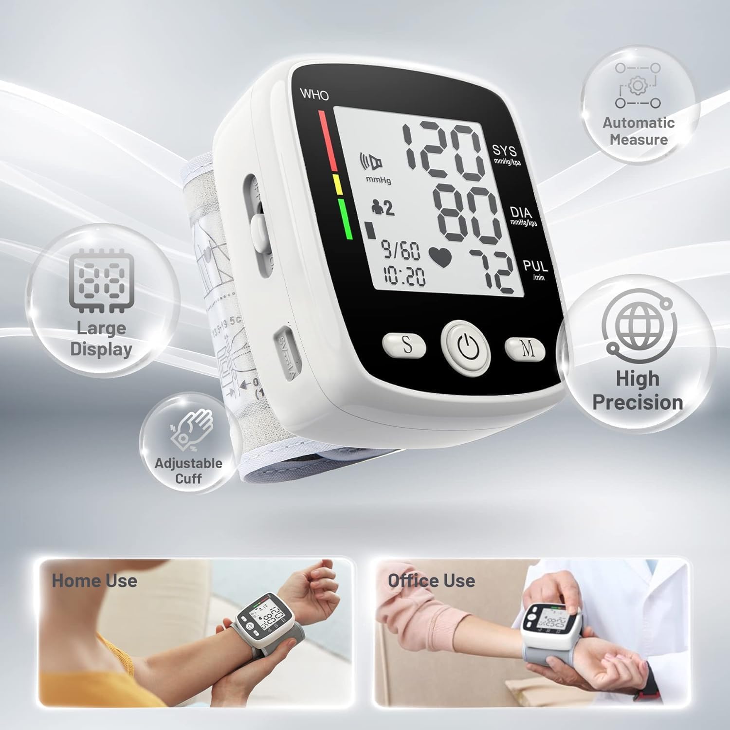 MBUPAI dual-memory function stores readings for two users to track trends.