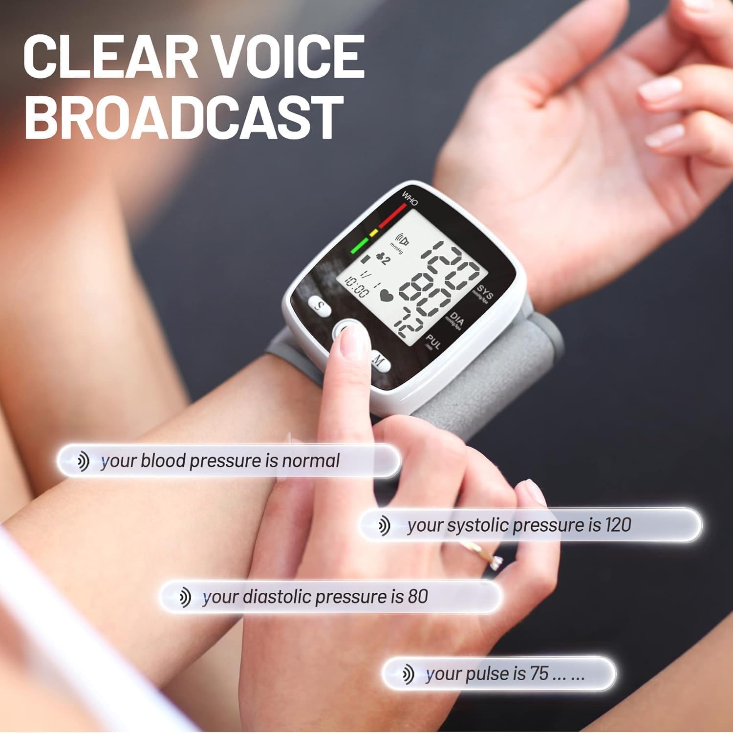 MBUPAI device speaks readings with a friendly voice for hands-free use.
