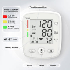 MBUPAI BP monitor voice reads readings aloud for hands-free use