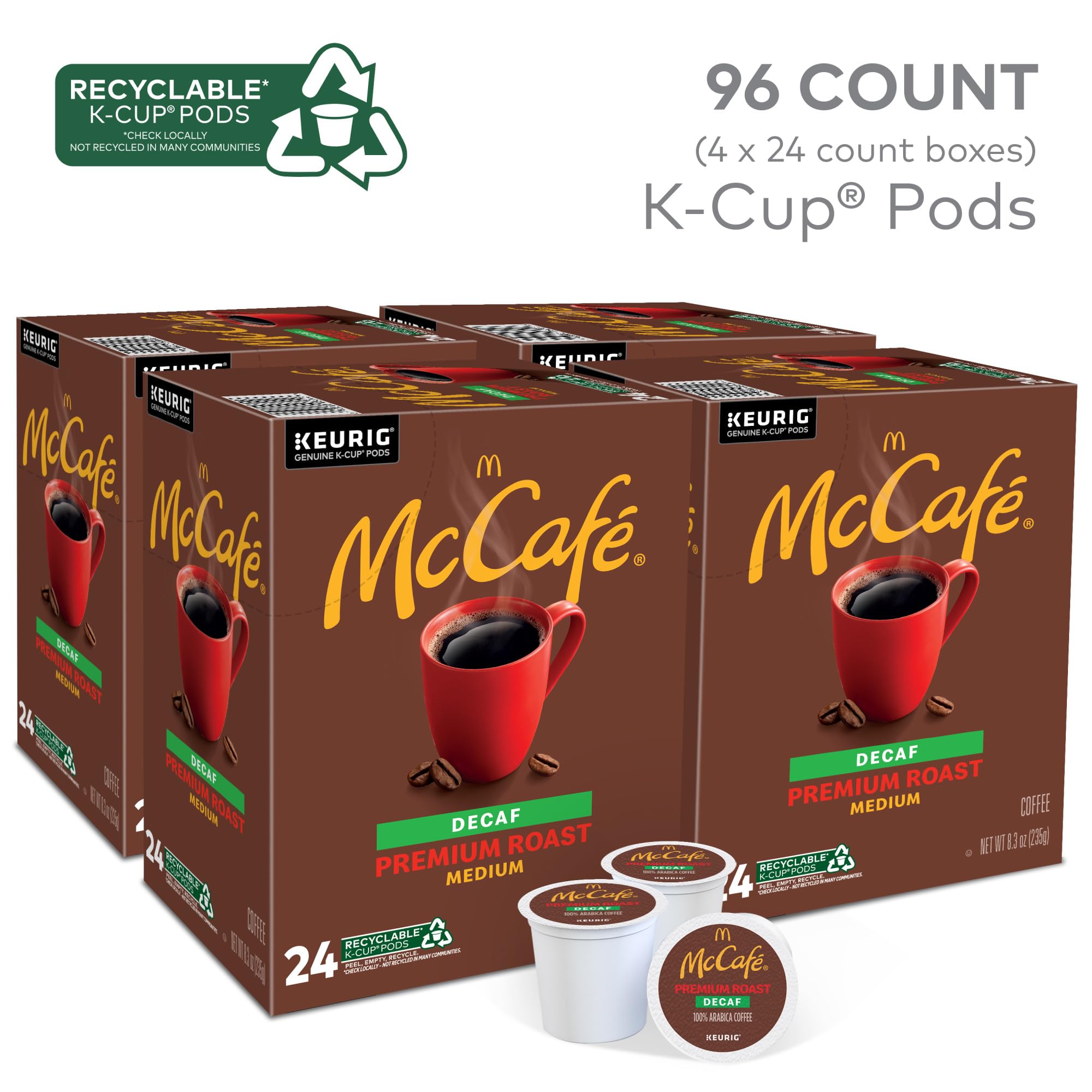 McCafé Arabica beans decaf highlight balanced aroma and smooth body.