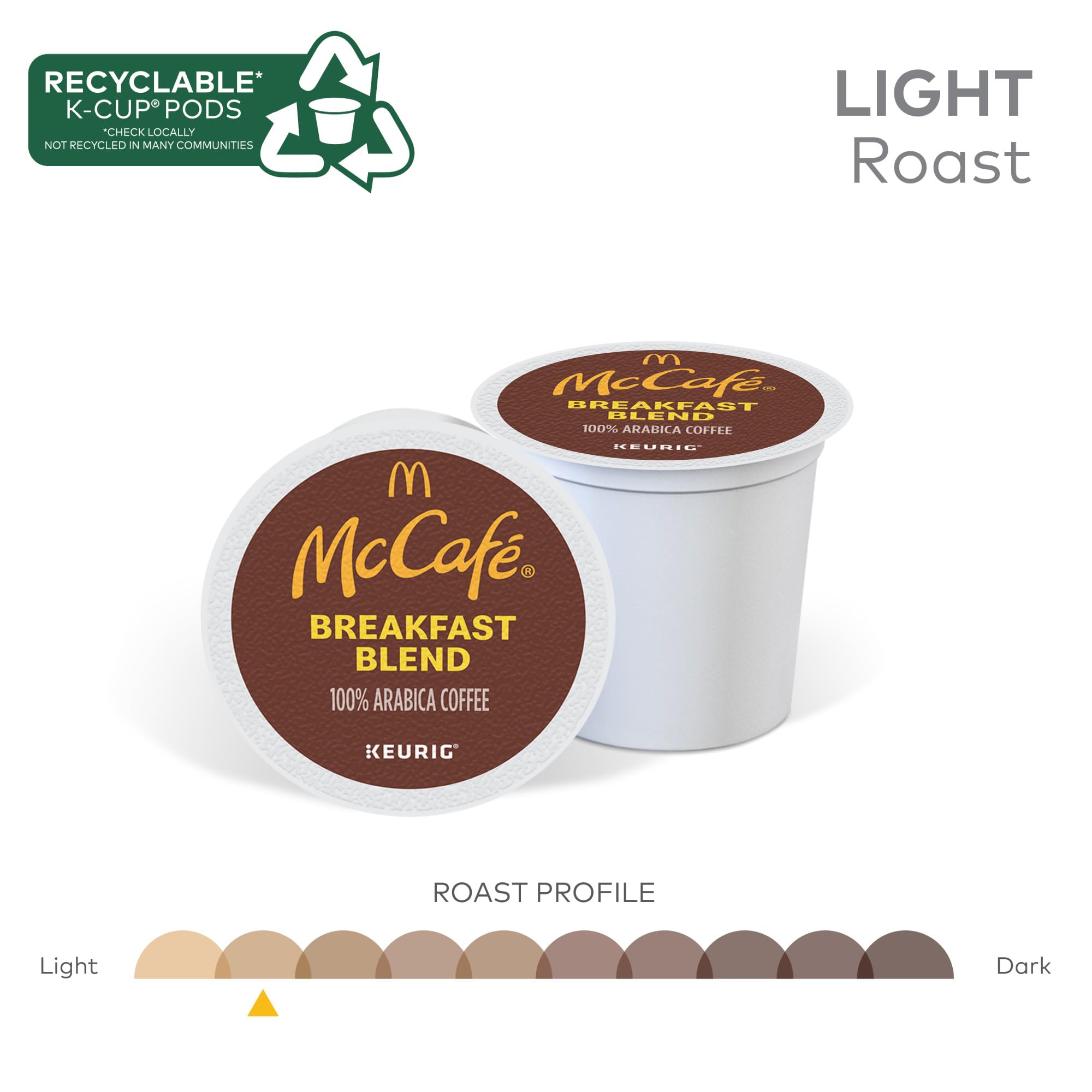 McCafé Breakfast Blend Arabica beans in a roasted display