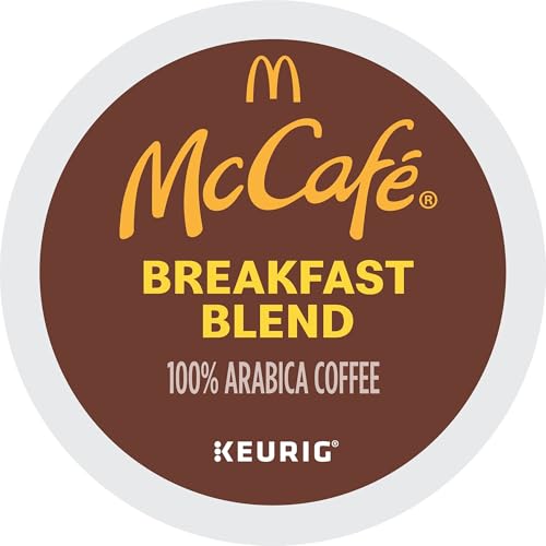 Hot brew pours into a mug from McCafé Breakfast Blend K-Cup