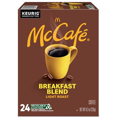 Brewing setup showing McCafé Breakfast Blend in a mug