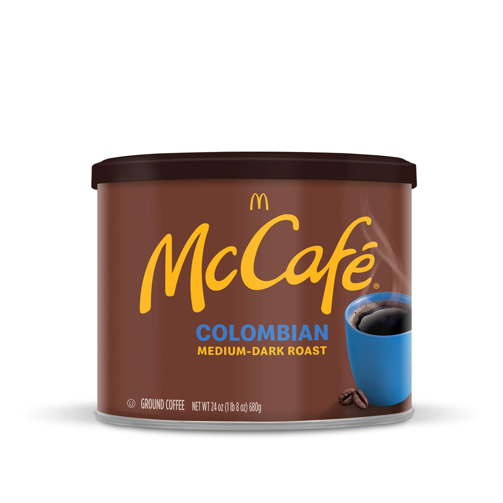 McCafé Colombian Arabica beans highlight premium quality and aroma.