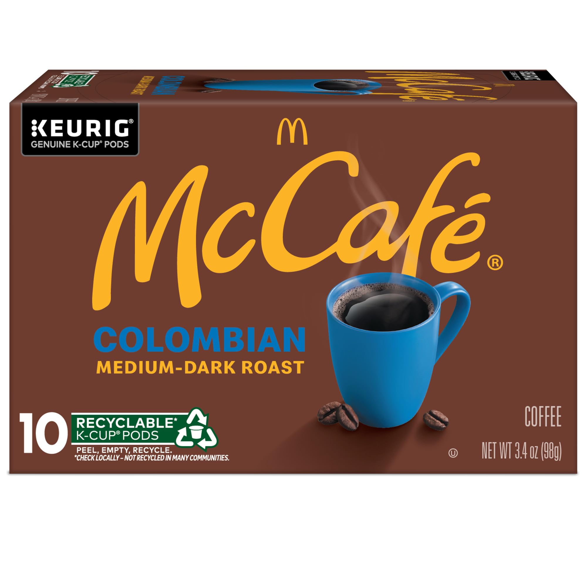McCafé Colombian flavor notes depicted in imagery.