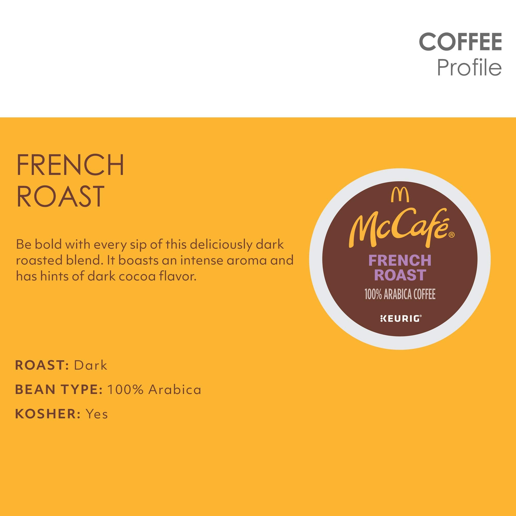 McCafé French Roast pods close-up showing rich aroma and color