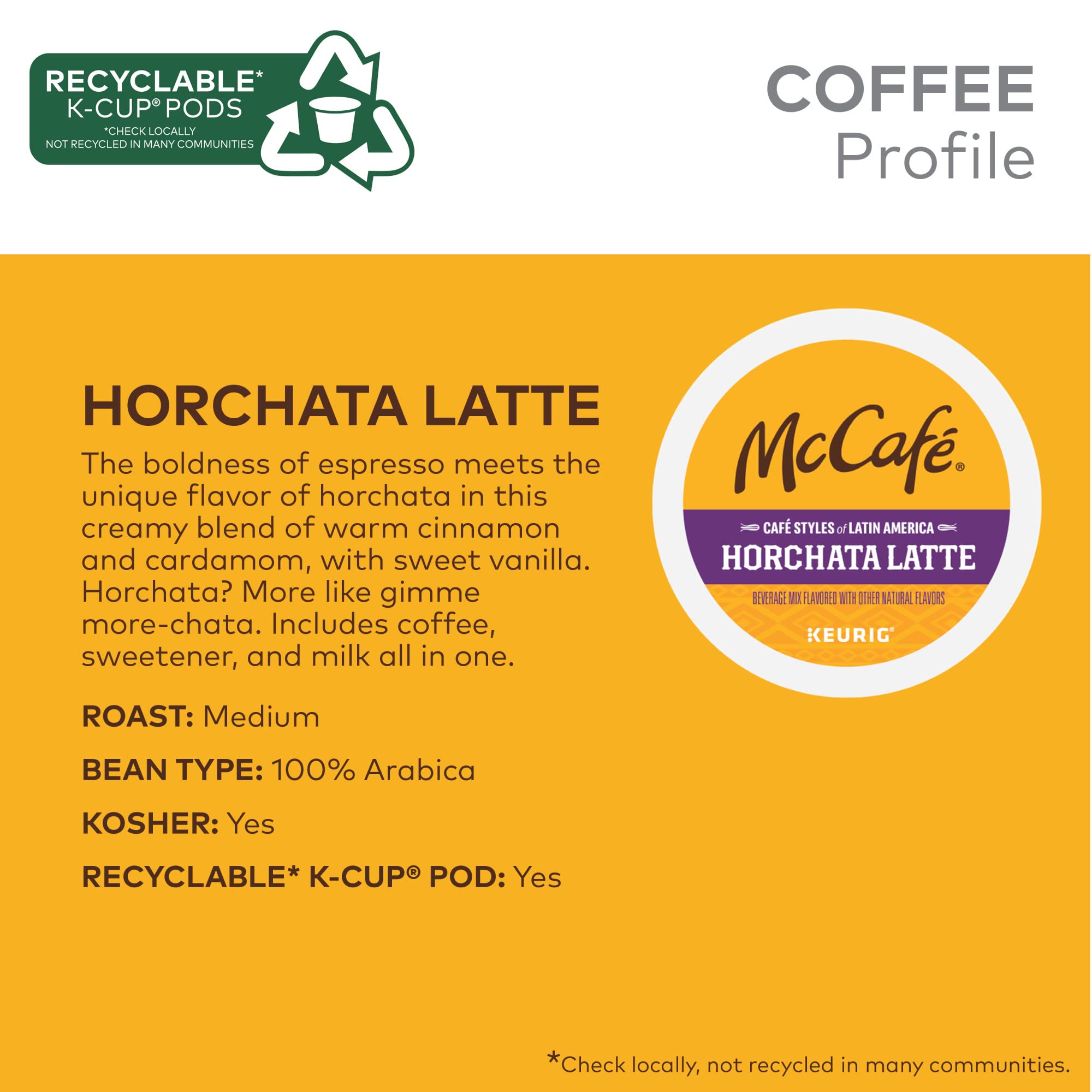 McCafé Horchata Latte brewed cup with creamy texture and warm spices