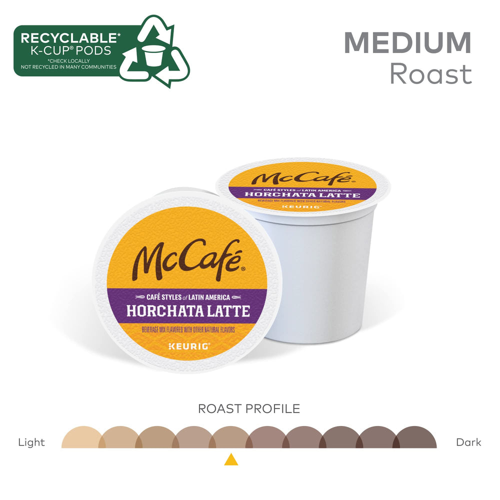 Close-up of McCafé Horchata Latte with creamy foam and cinnamon accents