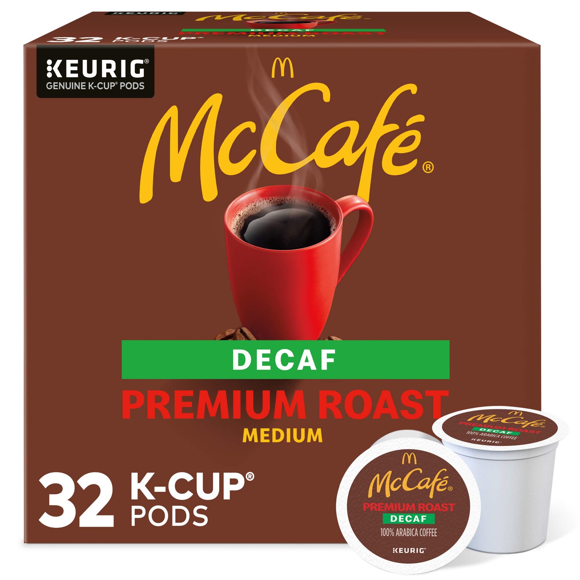 McCafé Keurig decaf Premium Roast front view for quick daily coffee