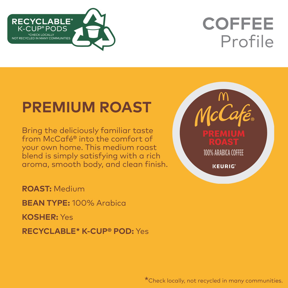 McCafé Premium Roast brew-in-mug scene showing smooth body and clean finish.