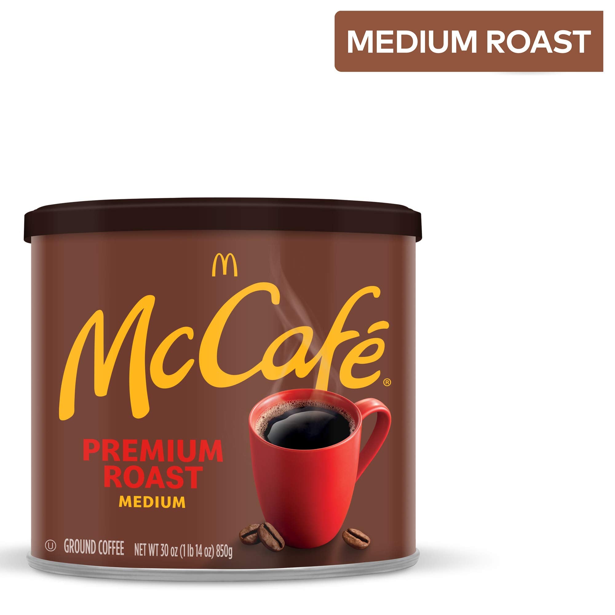 Kosher certification label on McCafé Premium Roast packaging.