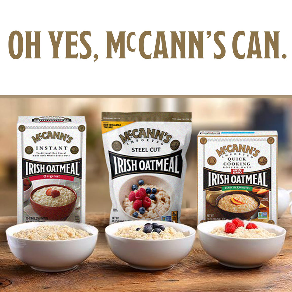 McCann's oats stored in fridge for easy leftovers.