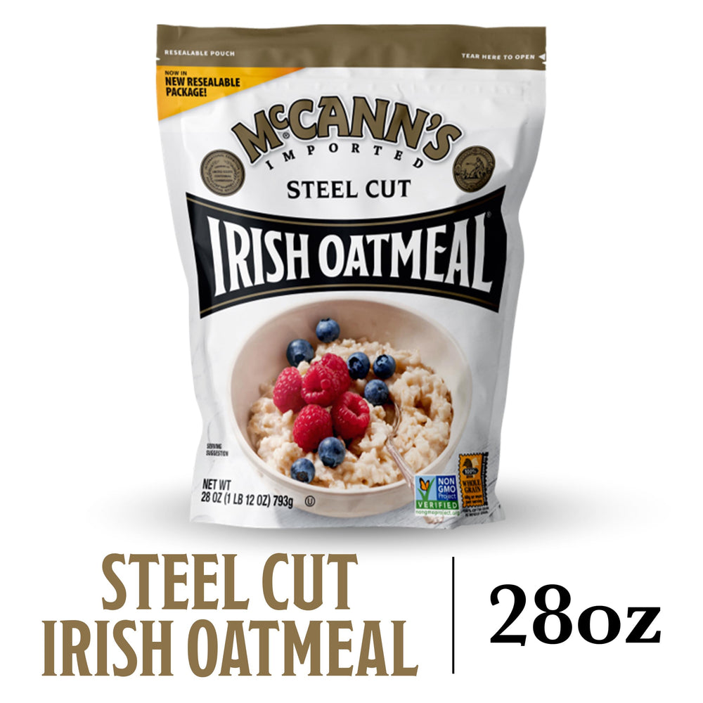 Porridge steaming in bowl with McCann's oats for a hearty morning.