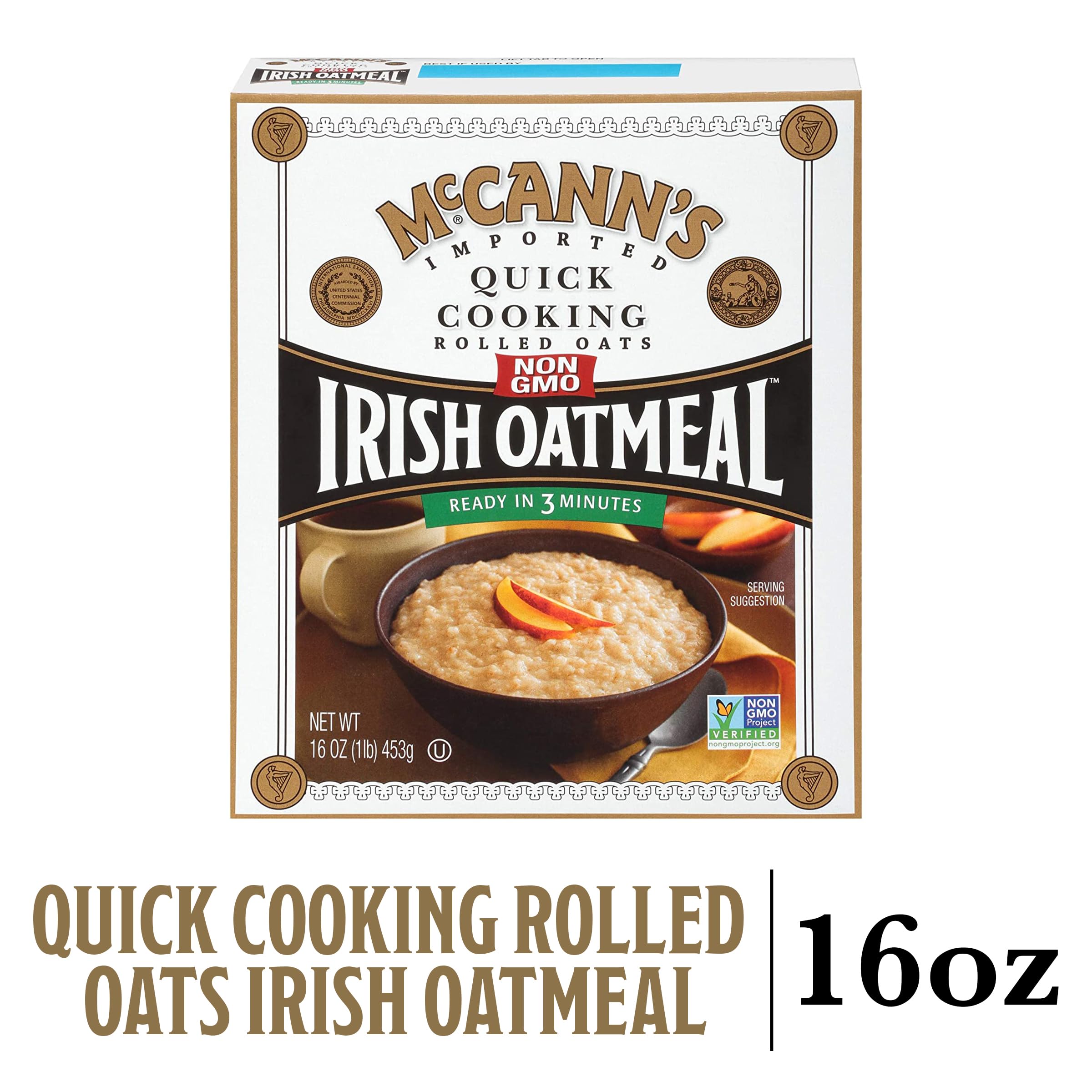 Steaming bowl of McCann's Irish Oatmeal ready for toppings.