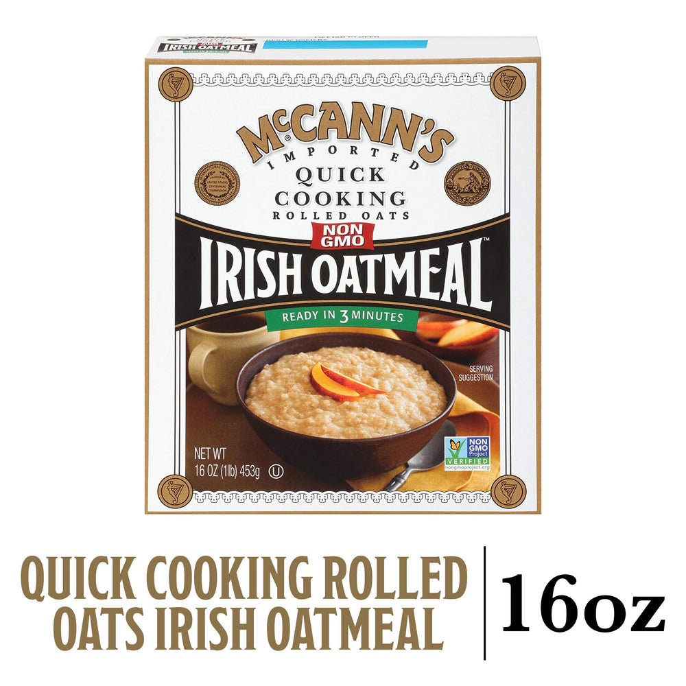 Steaming bowl of McCann's Irish Oatmeal ready for toppings.