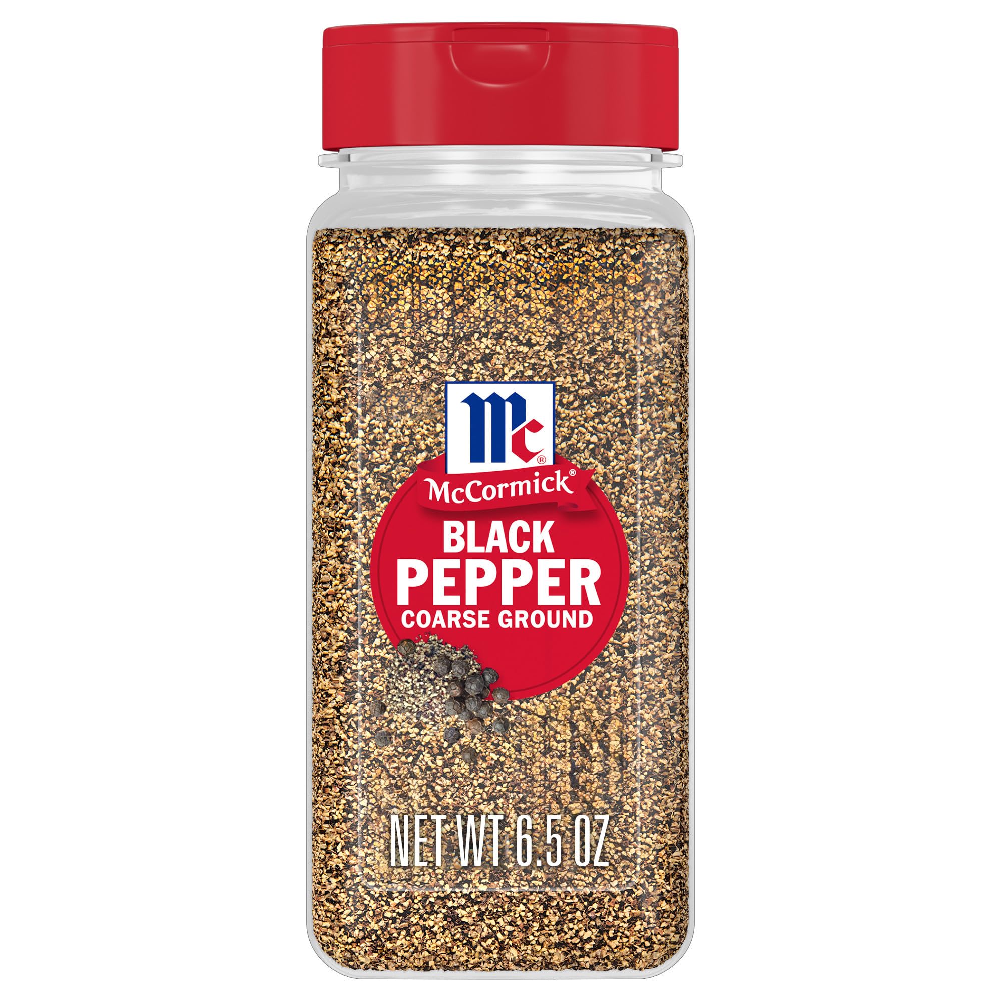 McCormick coarse ground black pepper bottle on counter for everyday seasoning