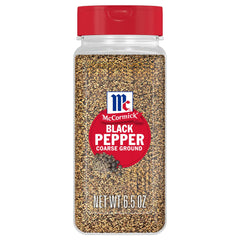 McCormick coarse ground black pepper bottle on counter for everyday seasoning