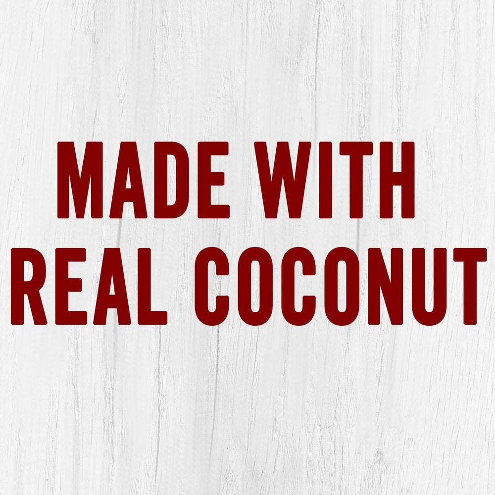 Close-up of real coconut pieces used in McCormick coconut extract