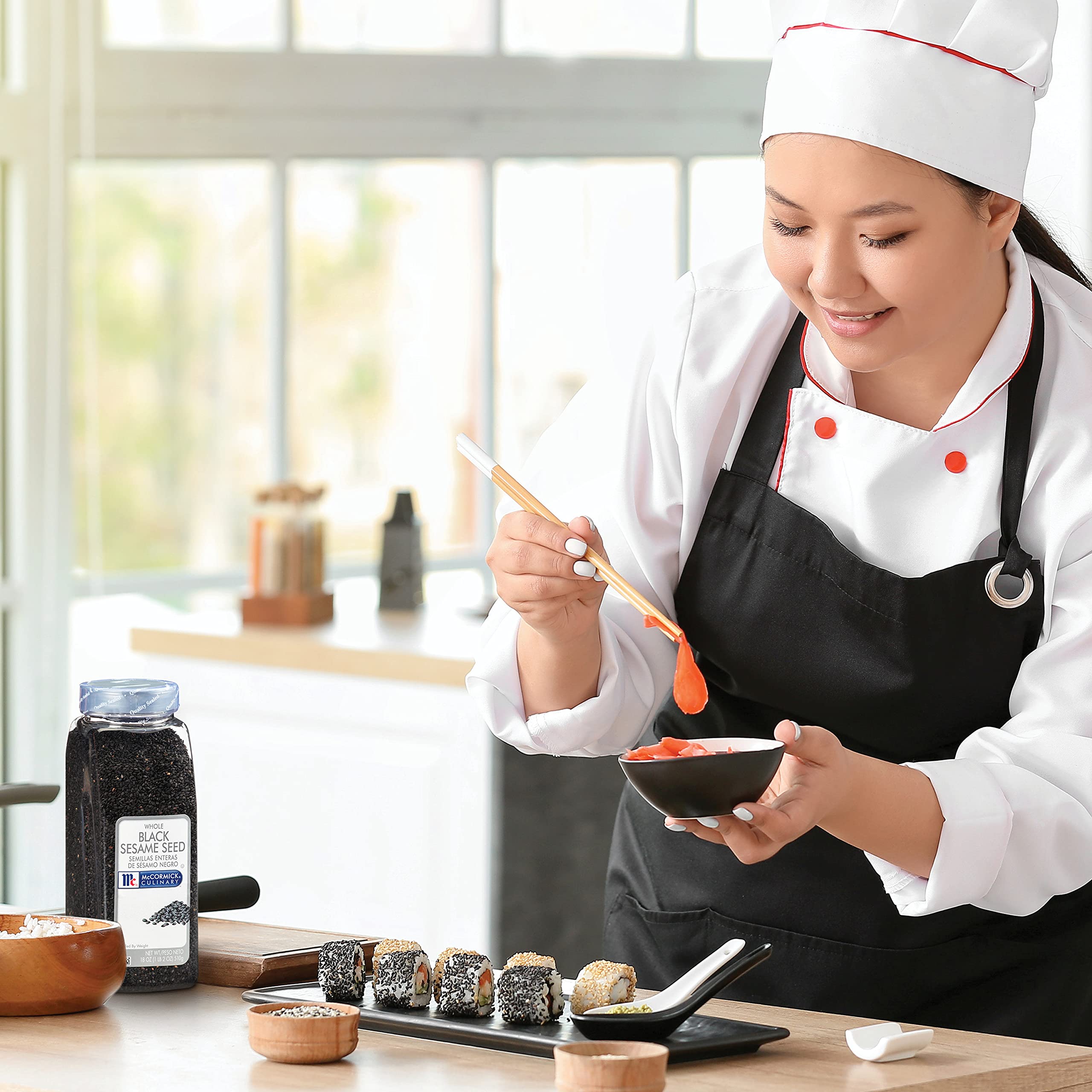 Toasted McCormick Culinary black sesame seeds with rich aroma