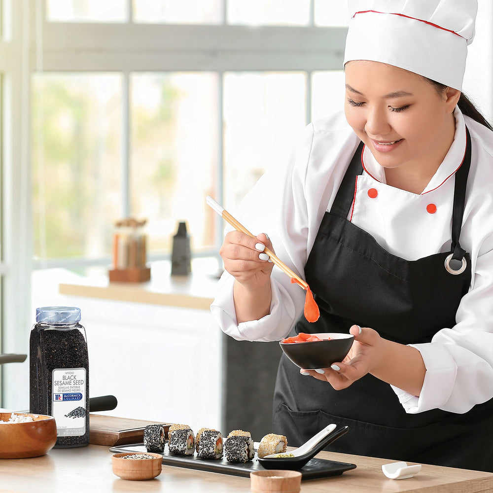 Toasted McCormick Culinary black sesame seeds with rich aroma