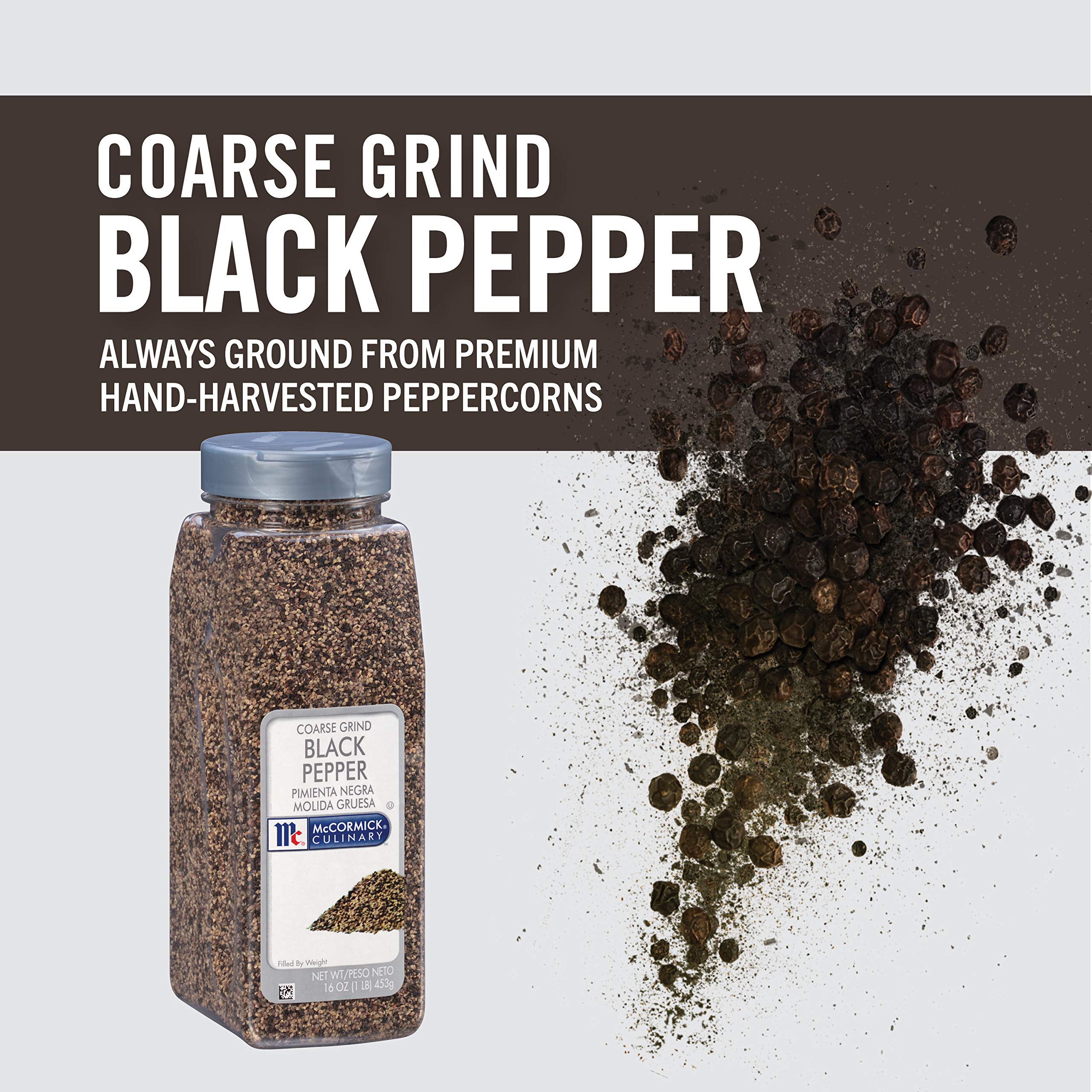 McCormick Culinary coarse grind black pepper elevating fish with a piney note.