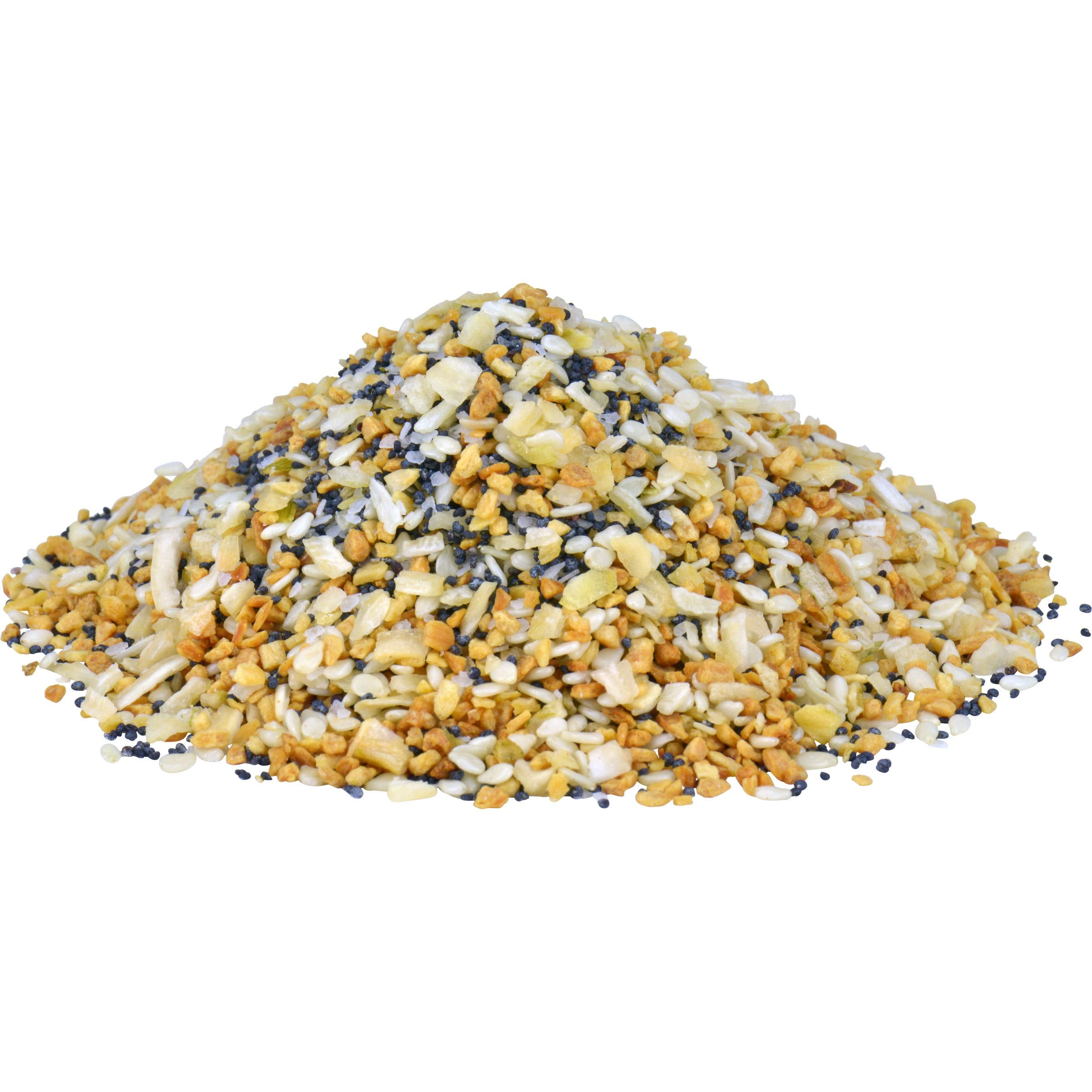 Open container of McCormick Culinary Everything Bagel Seasoning ready for use.