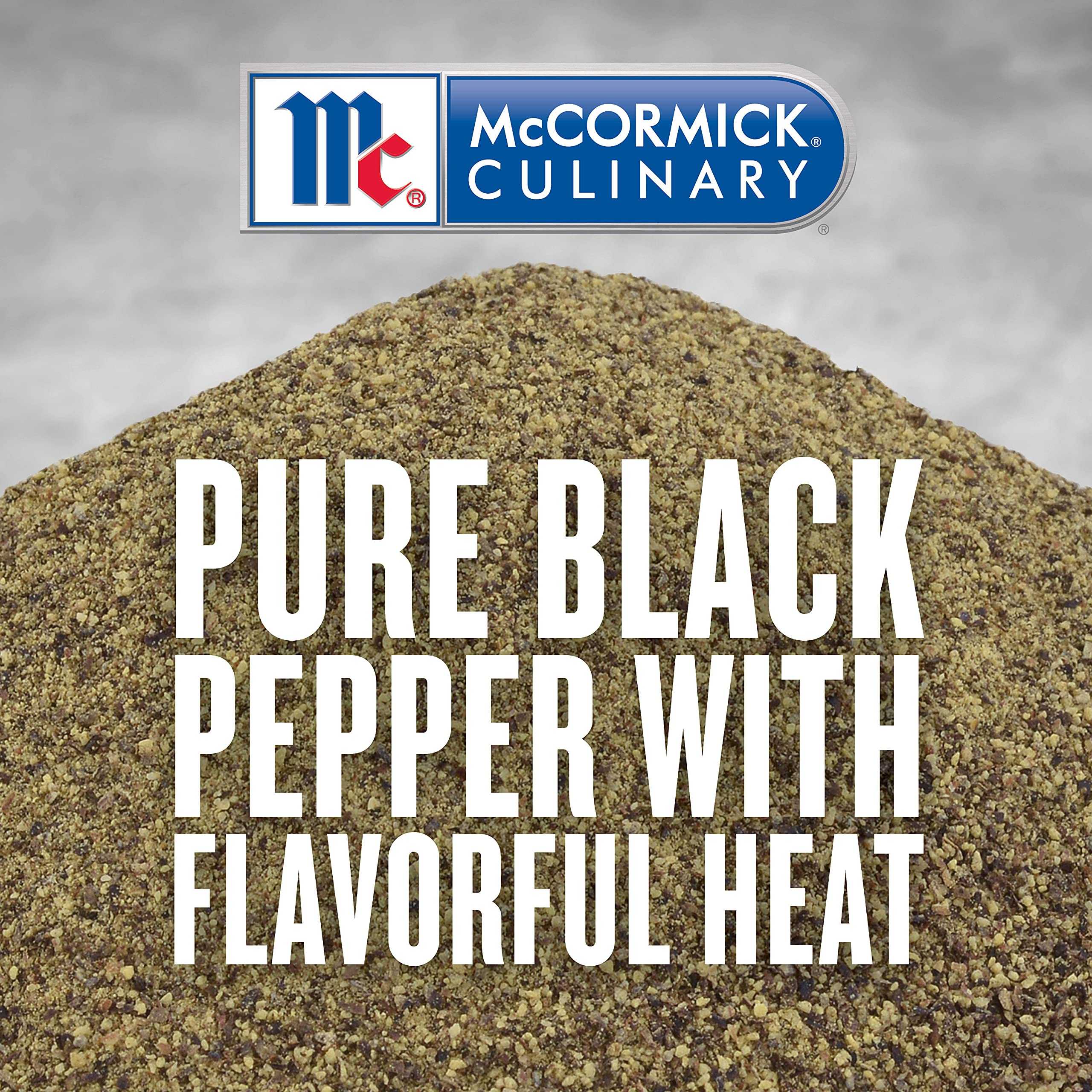 Finely ground McCormick pepper pours smoothly for precise seasoning