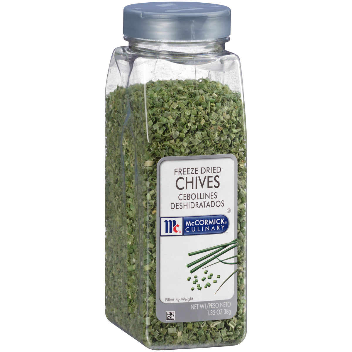McCormick Culinary Freeze-Dried Chives bottle with split-top lid for easy sprinkling