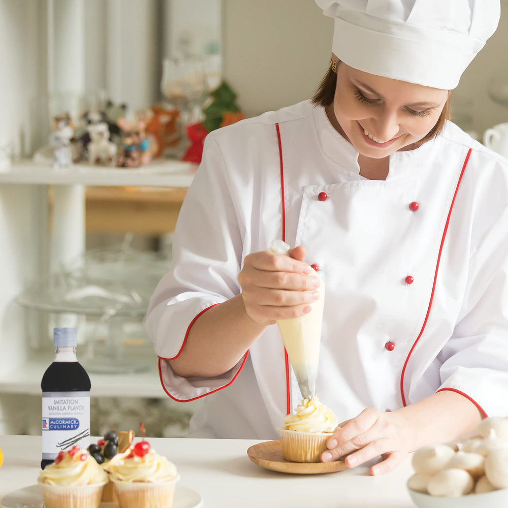 McCormick Culinary imitation vanilla drops dispense for small-batch accuracy.