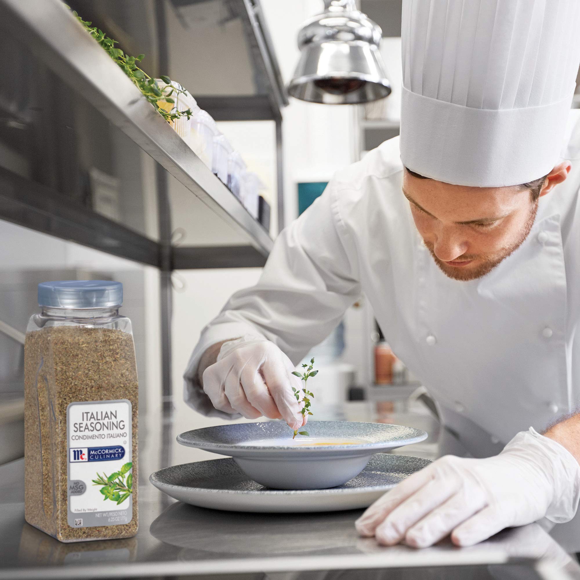 McCormick Culinary Italian Seasoning adds fragrance to garlic bread and sides
