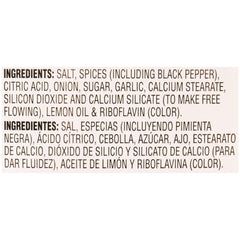McCormick Culinary Lemon Pepper Seasoning Salt ingredients close-up for fresh, high-quality seasoning.