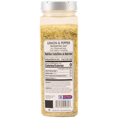 McCormick Culinary Lemon Pepper Seasoning Salt label showing chef-approved flavor.