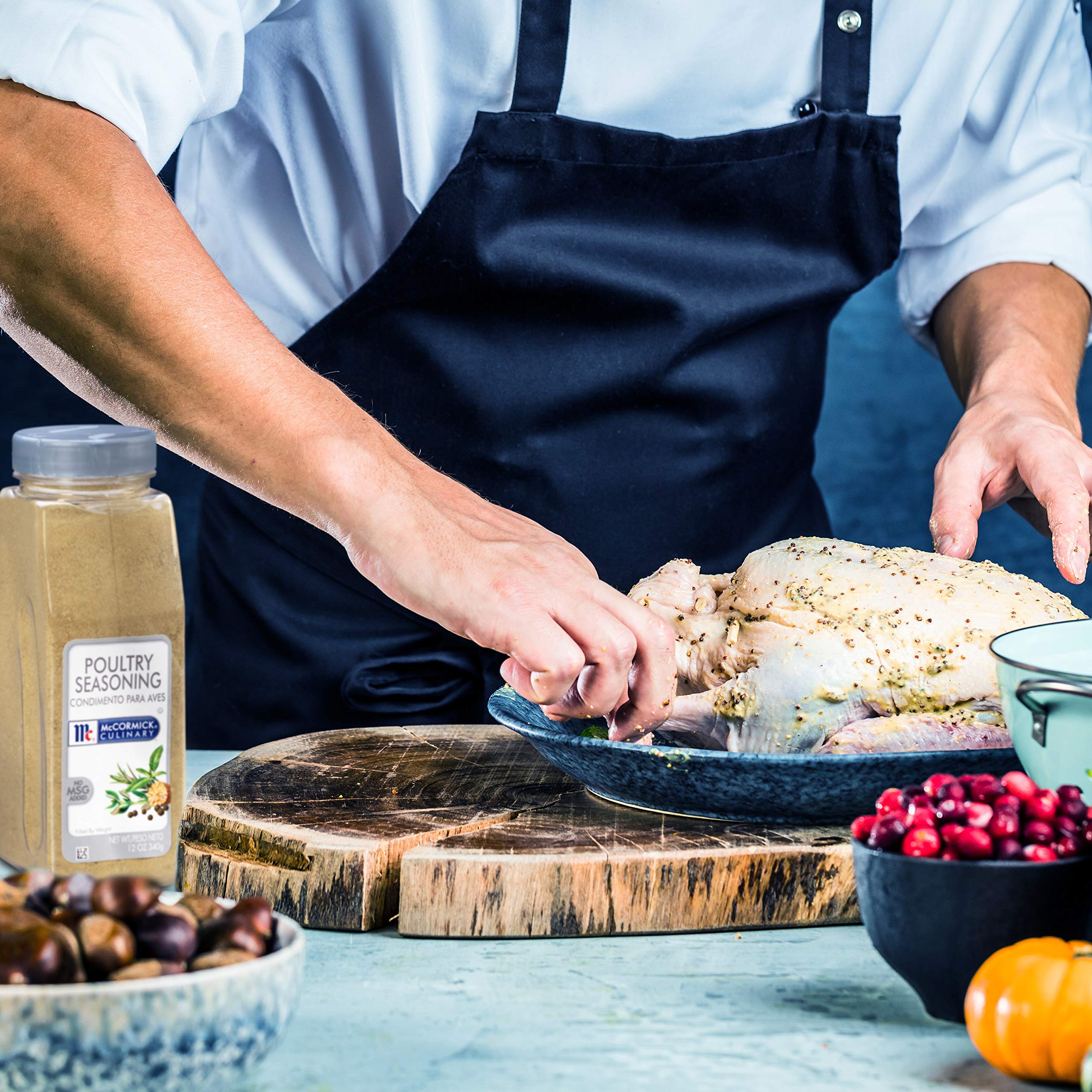 McCormick Culinary Poultry Seasoning on seasoned chicken for warm herb notes
