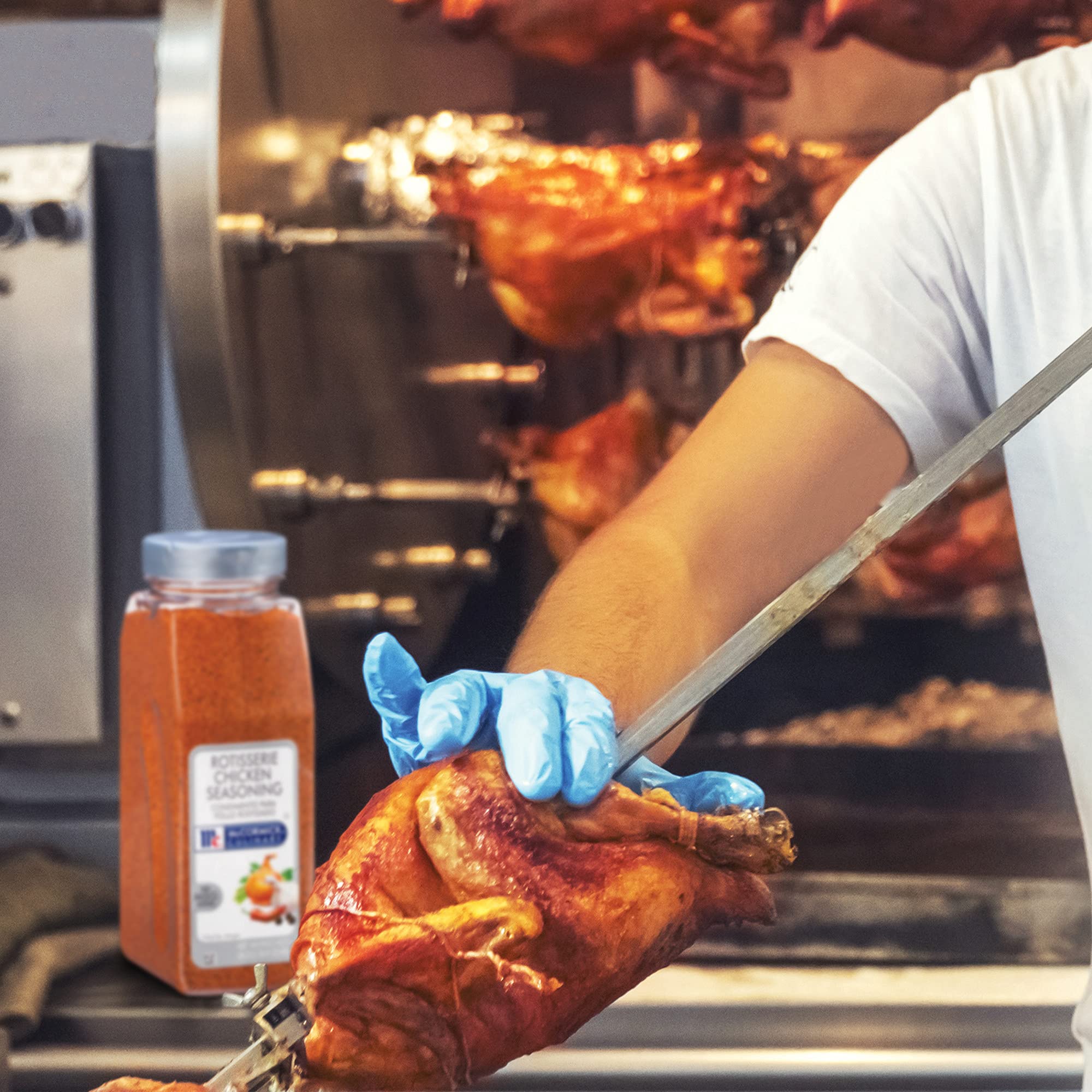 McCormick Culinary Rotisserie Seasoning on chicken for slow-roasted, savory crust