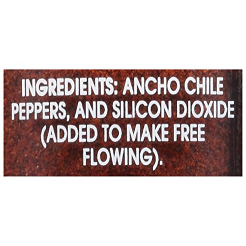 McCormick Gourmet Ancho Chile Pepper jar side view for enchiladas and mole bases.