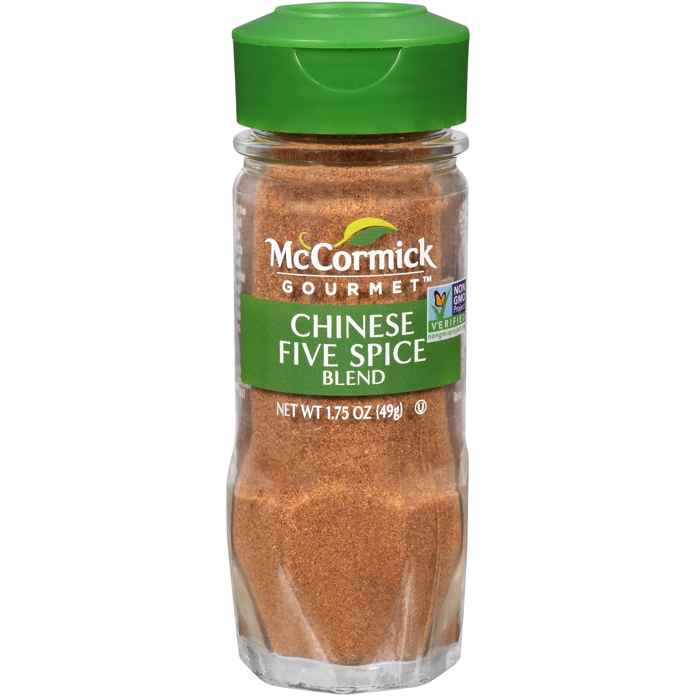 McCormick Gourmet Chinese Five Spice bottle close-up; enhances stir-fries with warm aroma