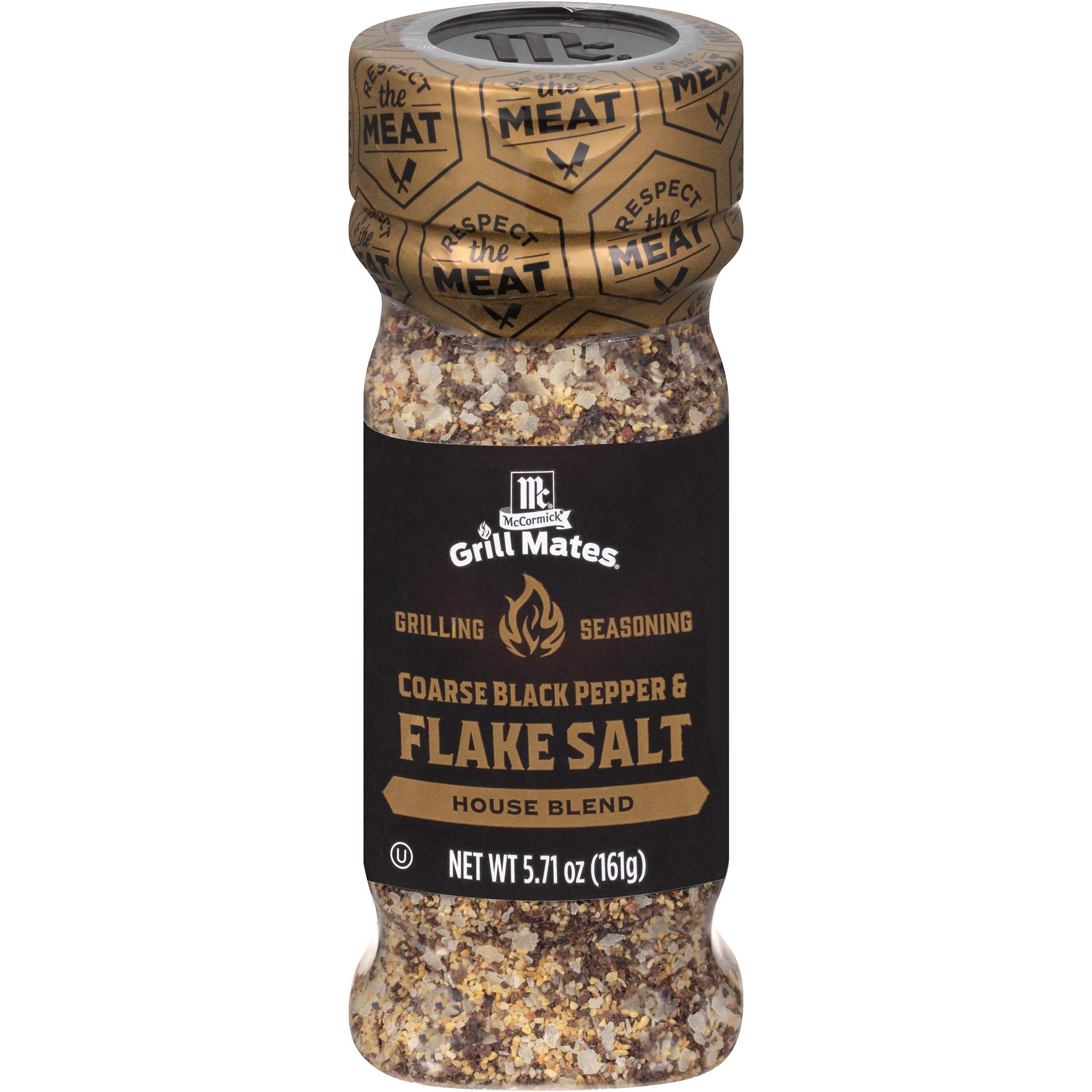 McCormick Grill Mates coarse pepper and flake salt bottle ready for grilling