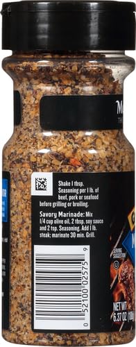 McCormick Grill Mates Montreal Steak Seasoning crust on a burger patty.