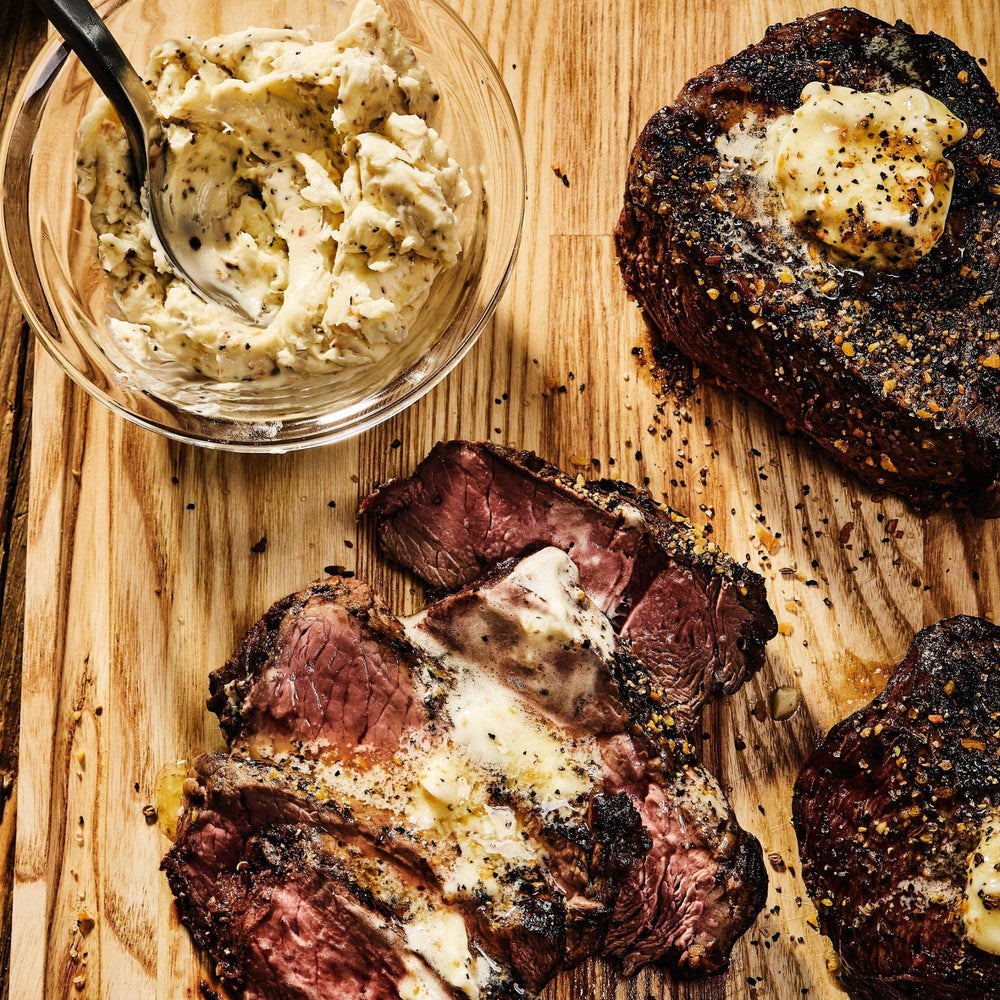 Close-up of McCormick Montreal Steak Seasoning crust forming on meat