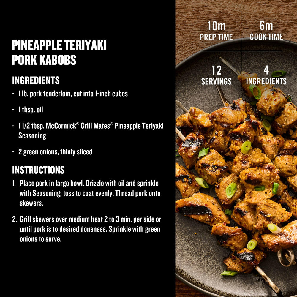 McCormick Grill Mates Pineapple Teriyaki air-fryer ready coating boosts quick meals.