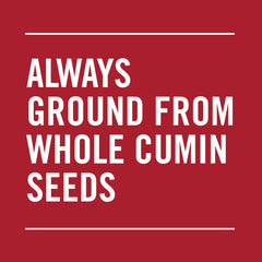 McCormick Ground Cumin sprinkled on chili to deepen flavor.