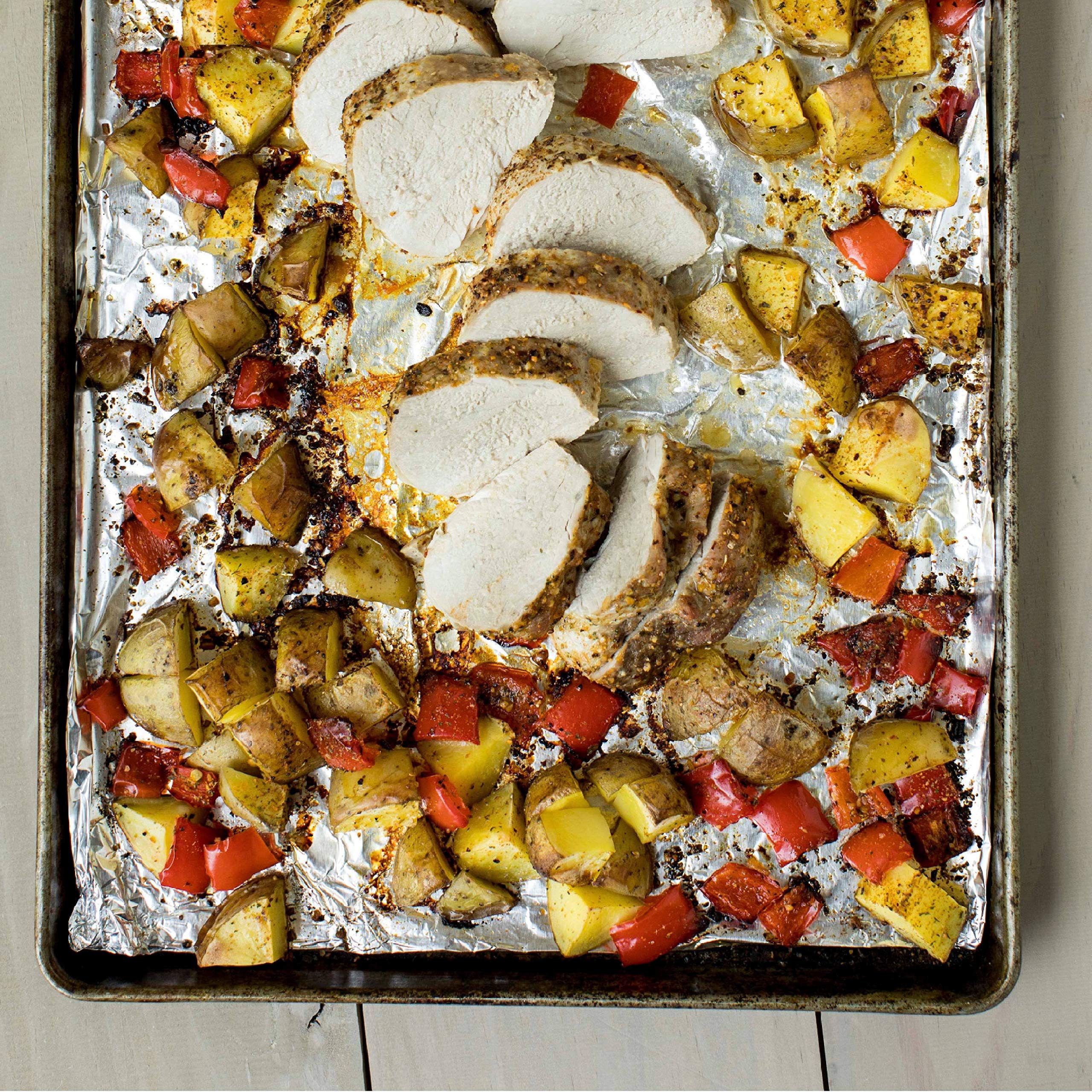Seasoned pork and potatoes for a simple one-pan meal.
